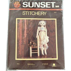 NIP Sunset Stitchery Kit To Make Stuffed Victorian 18" Doll EMILY #2867 Crafting